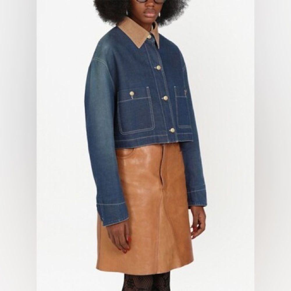 Gucci Denim Corduroy Collar